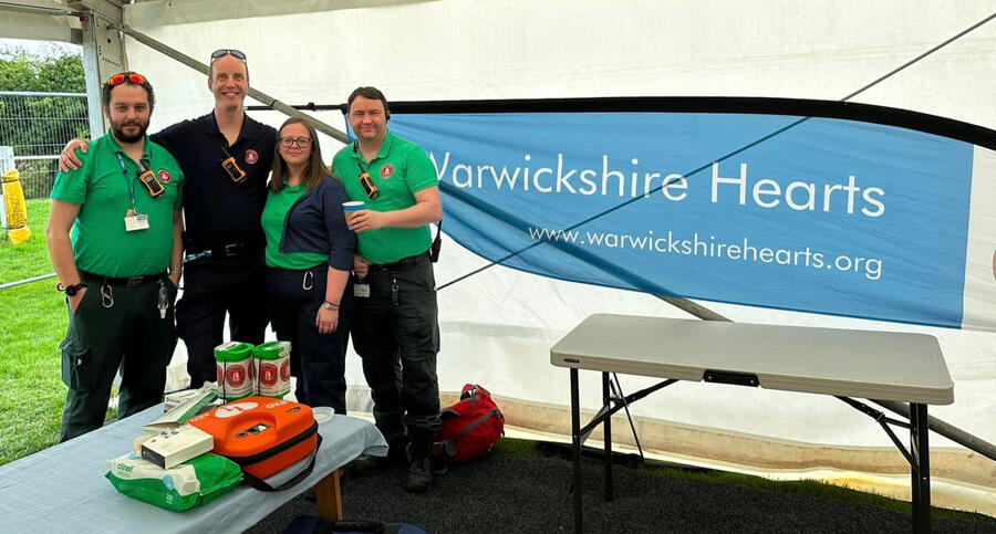 Team members with equipment